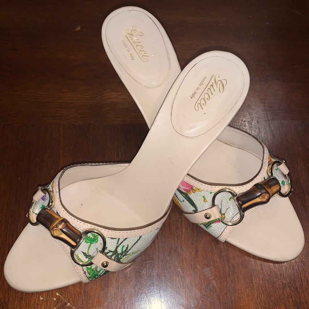Authentic Gucci Floral Canvas Slide